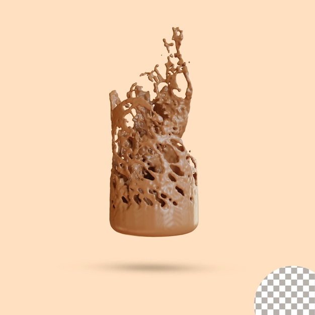 Chocolate Splash 3d Render Image