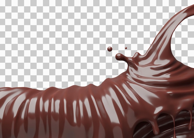 Chocolate Splash 3D Rendering Premium PSD