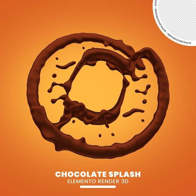 Chocolate splash 3d rendering