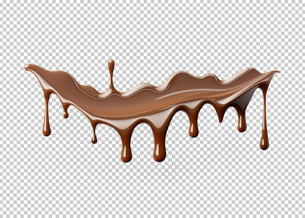 Chocolate splash isolated transparency background genarated ai