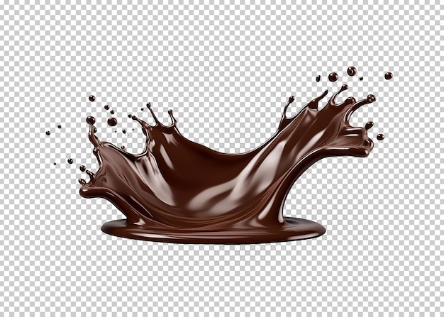 Chocolate splash isolated transparency background