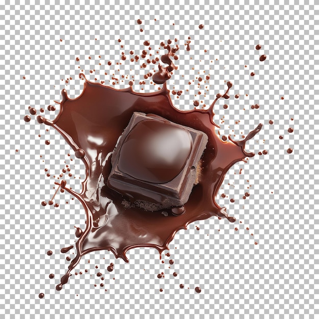 Chocolate Splash Isolated on Transparent Background