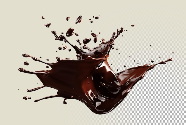 a chocolate splash on a transparent background