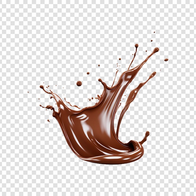 Chocolate splash on a transparent background