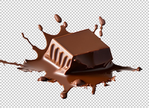 Chocolate splashed with chocolate bar On Alpha Layer