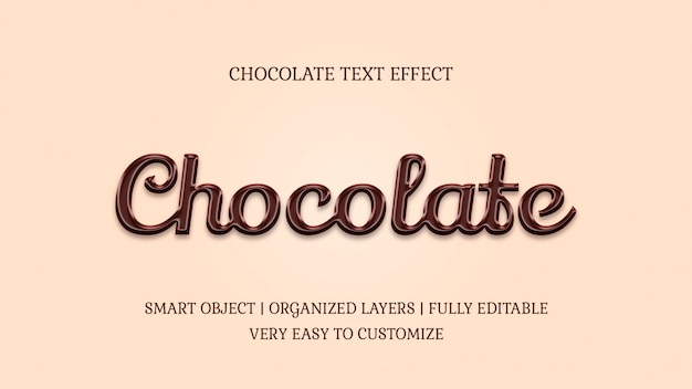 Chocolate style candy text effect template