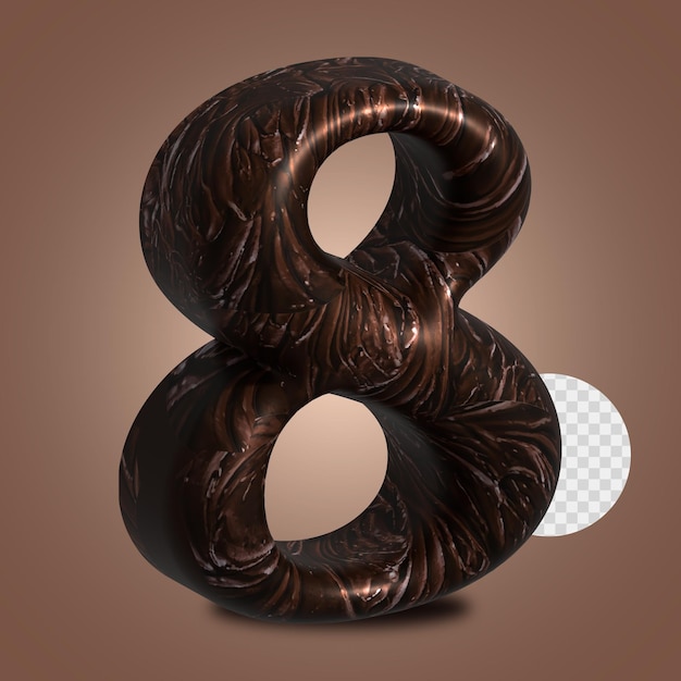 A chocolate texture number 8 3D Reneder