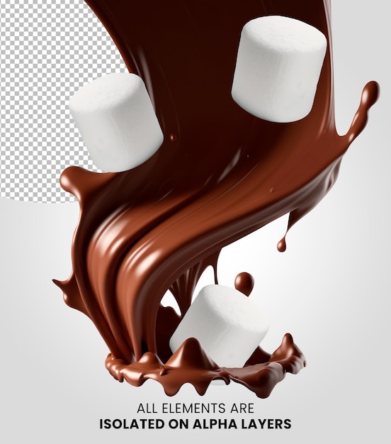 Chocolate tornado splash isolated on alpha layer png