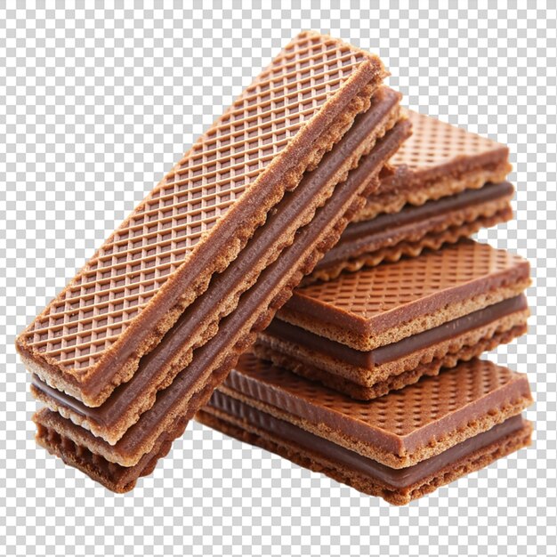 PSD chocolate wafers isolated on transparent background