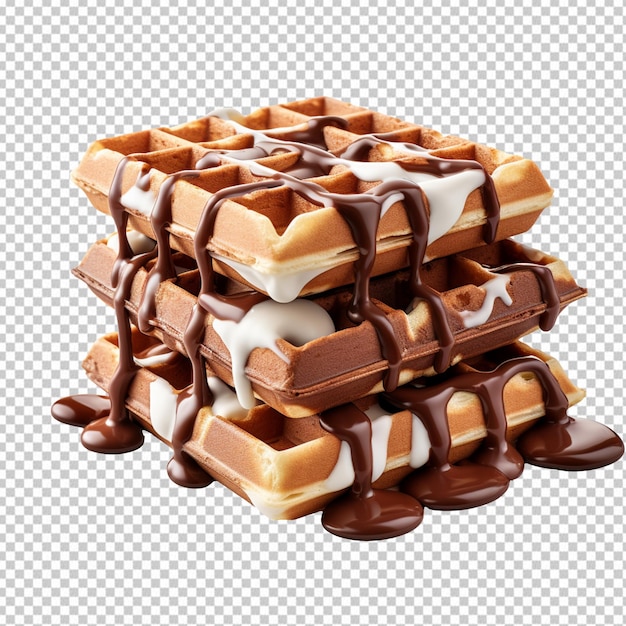 chocolate waffle isolated on transparent background