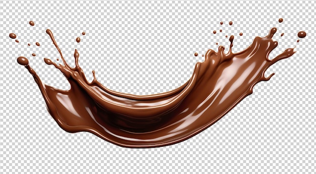 Chocolate wave splash Cutout on Transparent