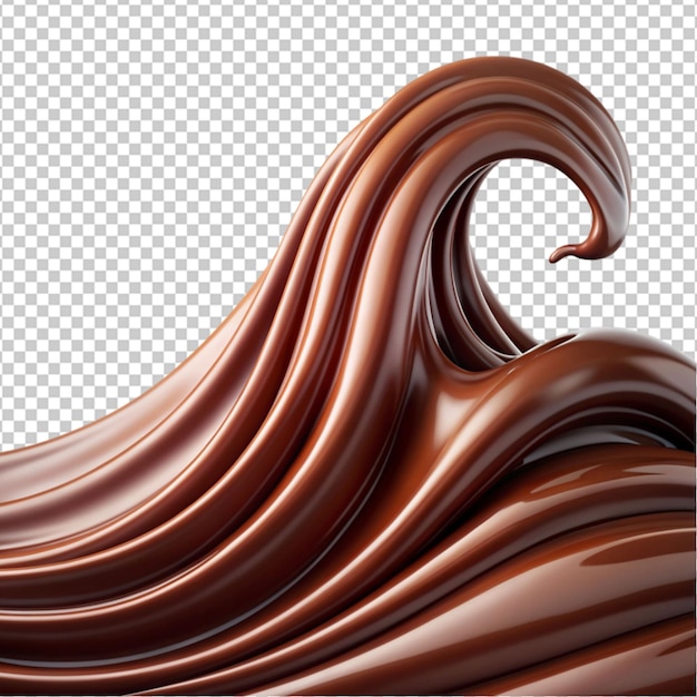 PSD chocolate wave on transparent background