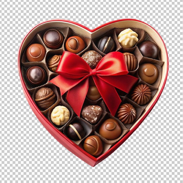 PSD chocolates in a heart gift box