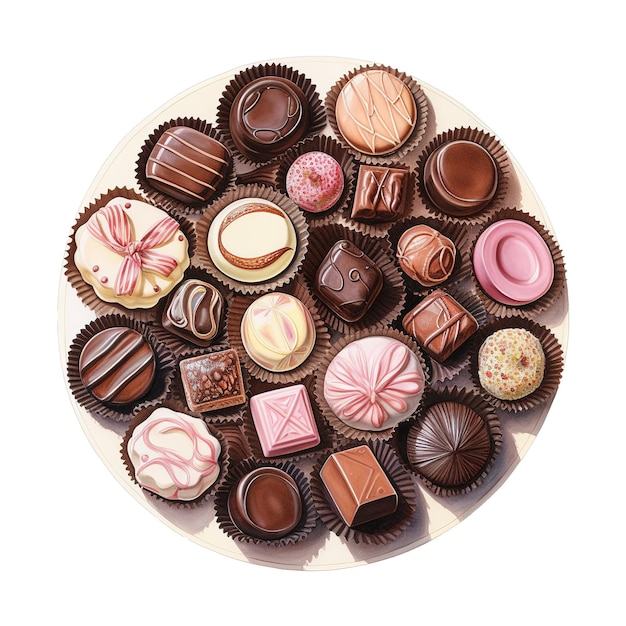 Chocolates on a plate AI generated image