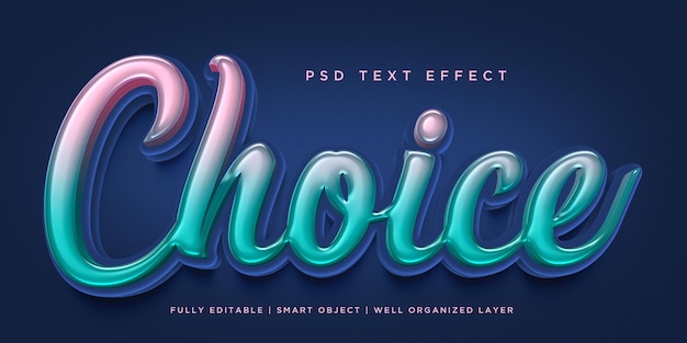 Choice 3d style text effect