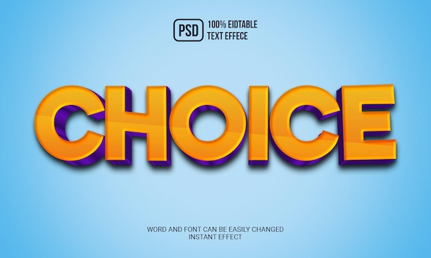 Choice editable text effect