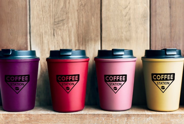 PSD choice of reusable coffee mug mockups