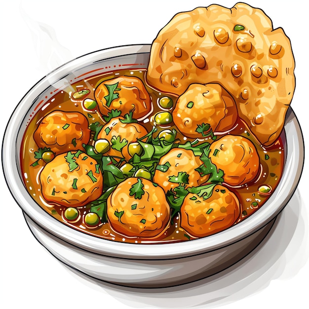 PSD chole bhature indian illustration