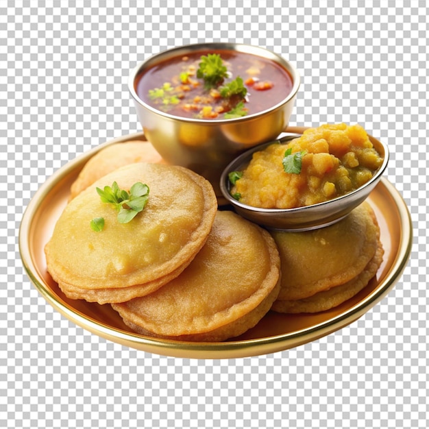 PSD chole bhature isolated in transparent background