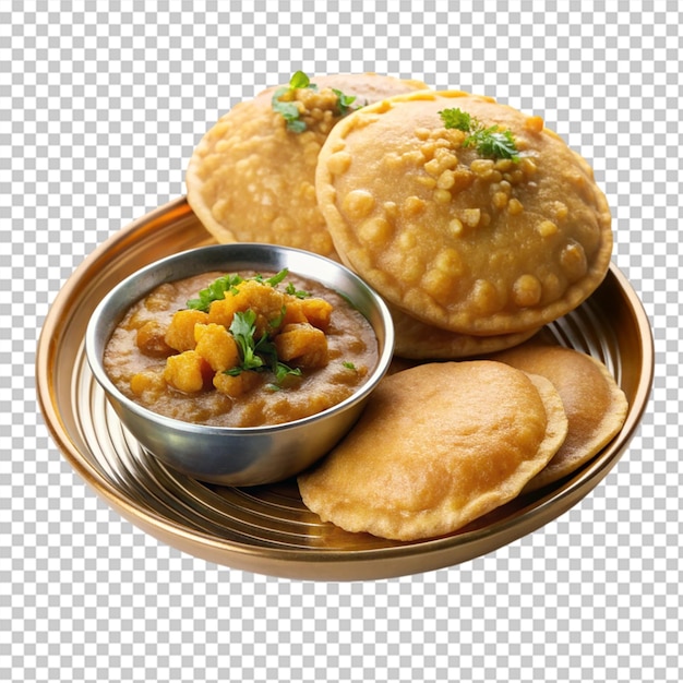 Chole bhature isolated in transparent background