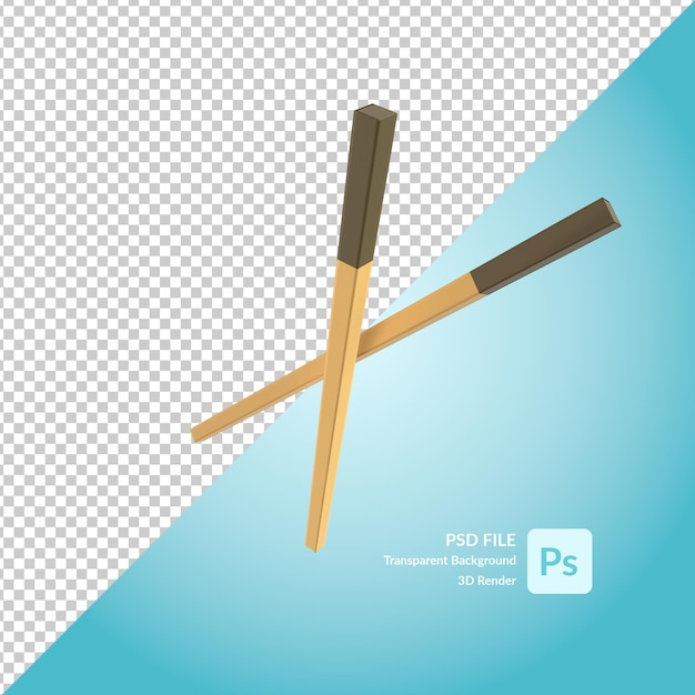 chopstick 3d illustration rendering