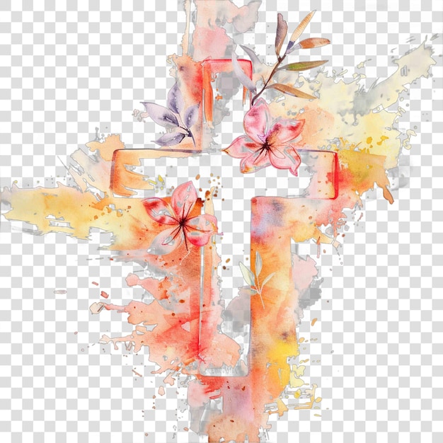 christian cross Religious Christian watercolor illustration