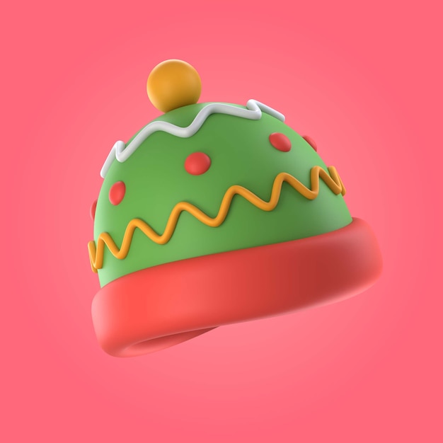 PSD christmas 3d beanie illustration