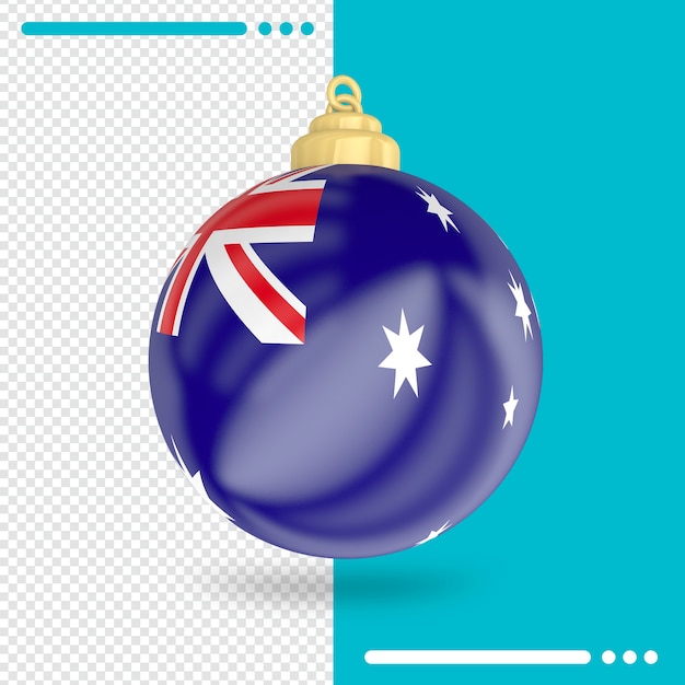 Christmas Australia flag 3d rendering isolated