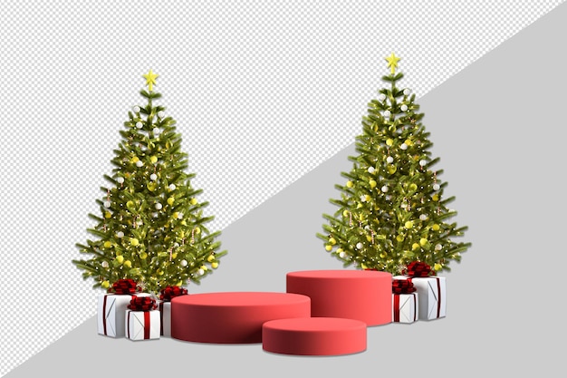 Christmas background with podium fr product display