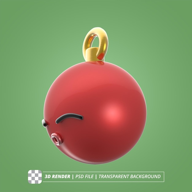 CHRISTMAS BALL CHARACTER ISOLATED 3D RENDER