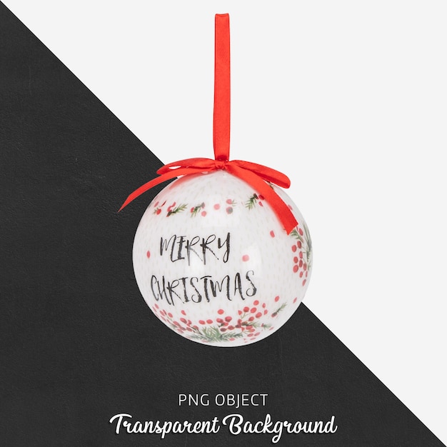 Christmas ball on transparent 