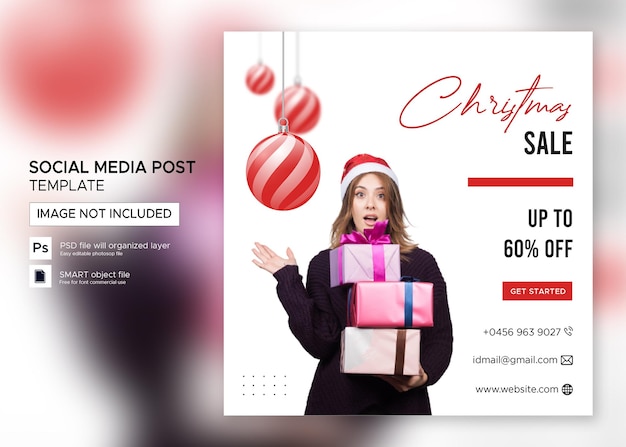 Christmas banner sale Instagram post Premium PSD