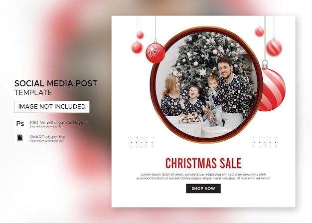 Christmas banner sale Instagram post Premium PSD