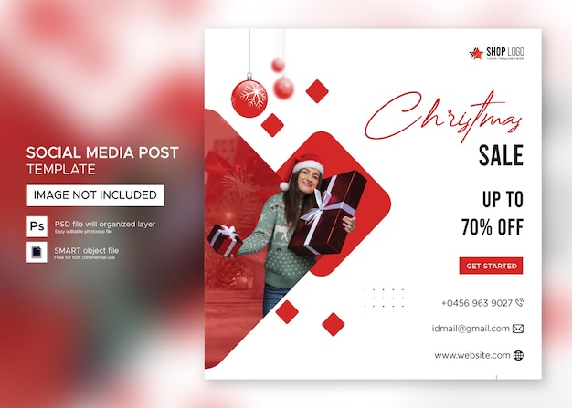 Christmas banner sale Instagram post Premium PSD