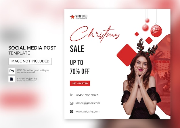 Christmas banner sale Instagram post Premium PSD