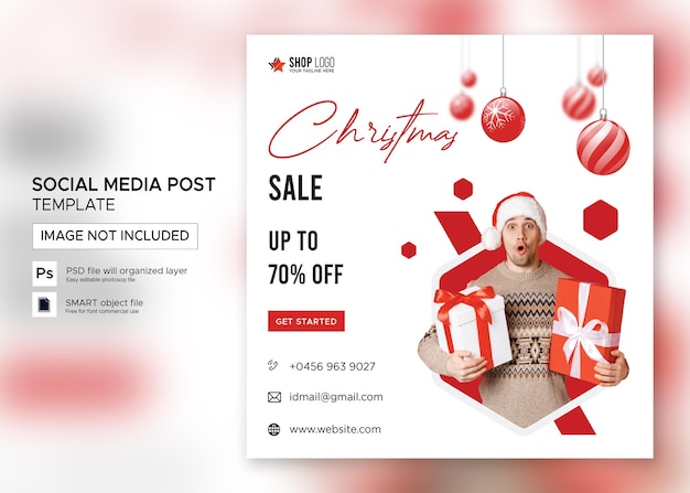 Christmas banner sale Instagram post Premium PSD