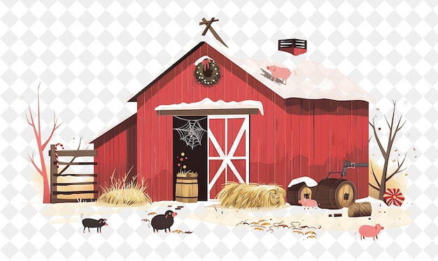 Christmas in the Barn With Charlotte and Wilbur Design Is Ru Illustration Christmas Art Design