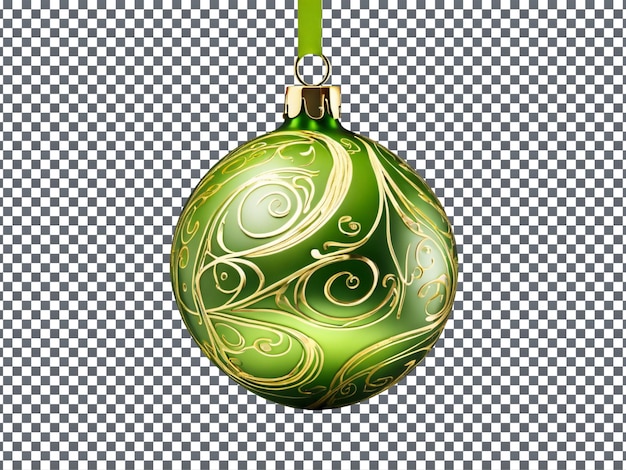 PSD christmas bauble swirl design isolated on transparent background