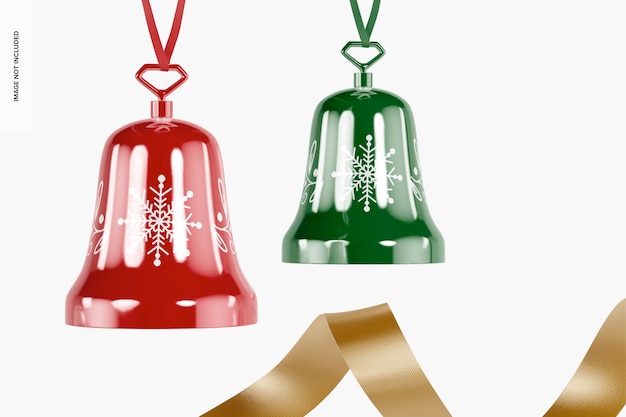 Christmas Bell Ornaments Mockup, Front View