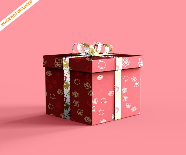 christmas or birthday presents with colorful Gift Package Mockup PSD