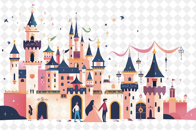 Christmas in the Castle With Rapunzel and Flynn Rider Design Illustration Christmas Art Design