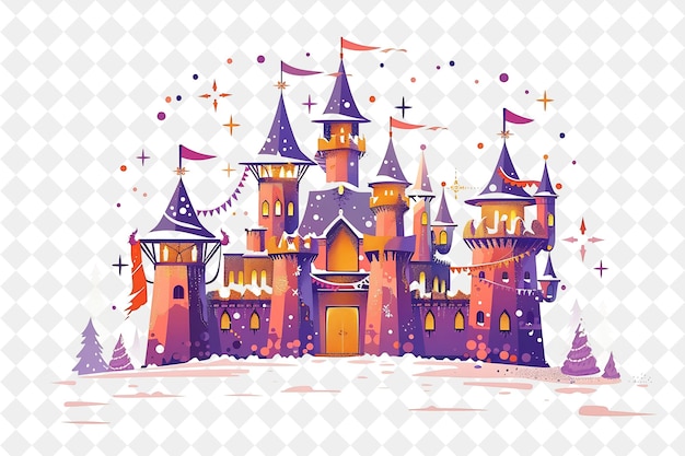 Christmas in the Castle With Rapunzel and Flynn Rider Design Illustration Christmas Art Design