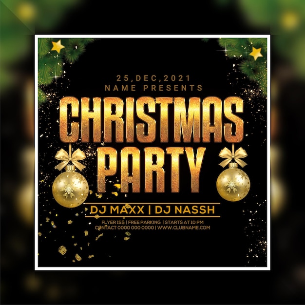 Christmas celebration club party flyer template