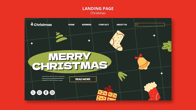 Christmas celebration landing page  template