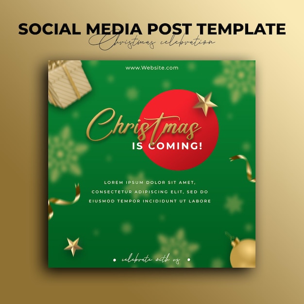 Christmas celebration social media post template