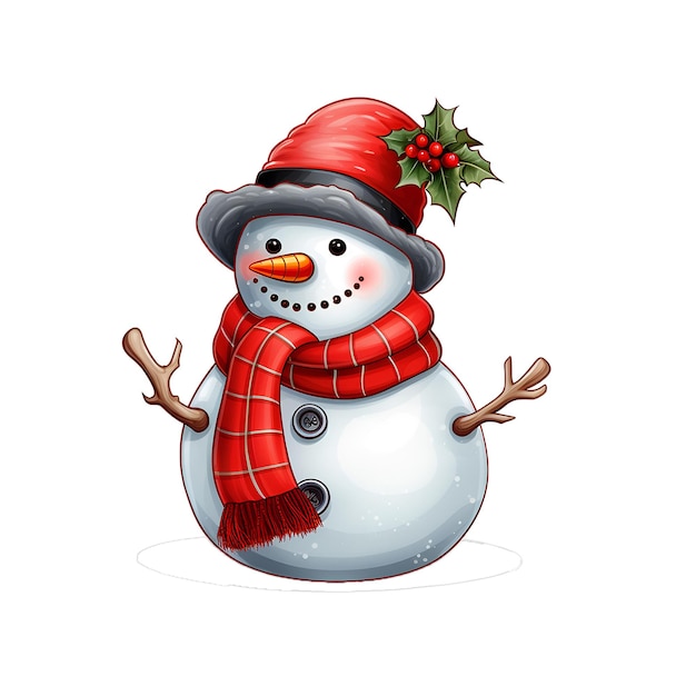 Christmas clipart of snowman vector