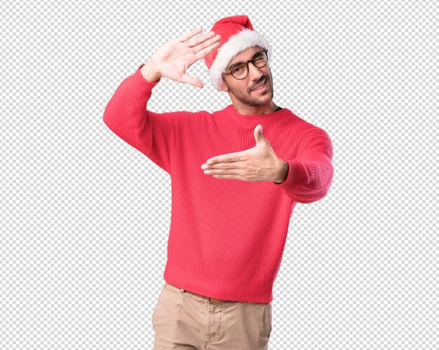 Christmas concepts - Young man gesturing