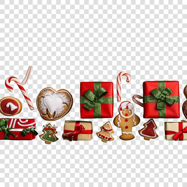 PSD christmas cookies happy new year greeting card backgroundon transparent background