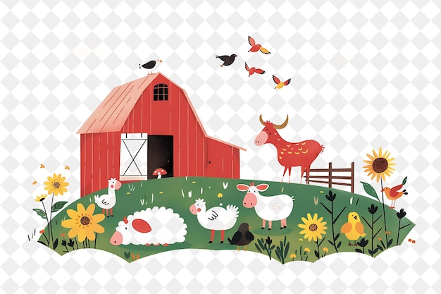 Christmas in the Countryside With Babe and His Farm Friends Illustration Christmas Art Design