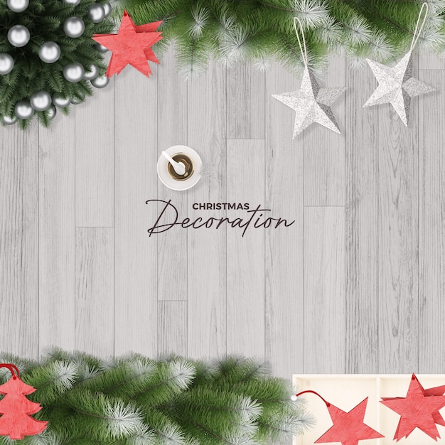 Christmas decoration ornament in 3d renderin